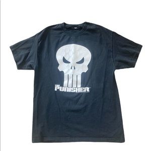 Vintage 2002 Marvel The Punisher With Skulls In Face Black T Shirt size XL.
